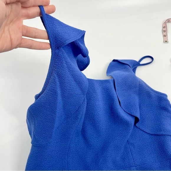 Black Halo Rosette Blue Sheath Dress Ruffle Sleeve Sleeveless‎ Classic 8 - Picture 12 of 16
